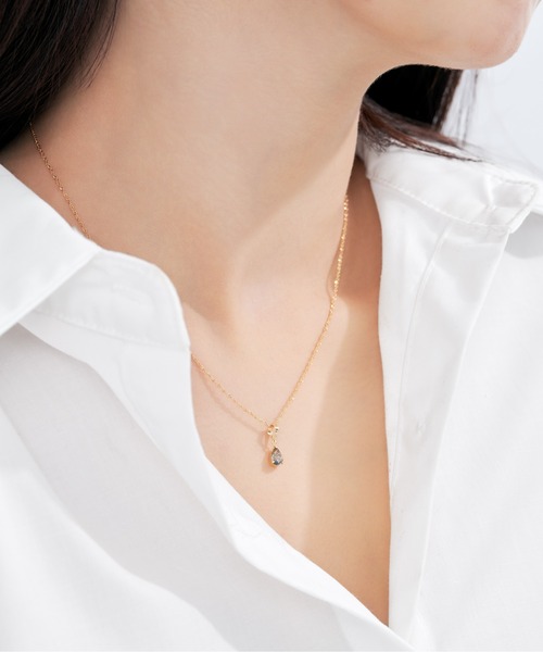Jewel closet by L&Co. ネックレス K18 ゾイサイト ペアシェイプ