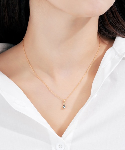 Jewel closet by L&Co. ネックレス K18 ゾイサイト ペアシェイプ
