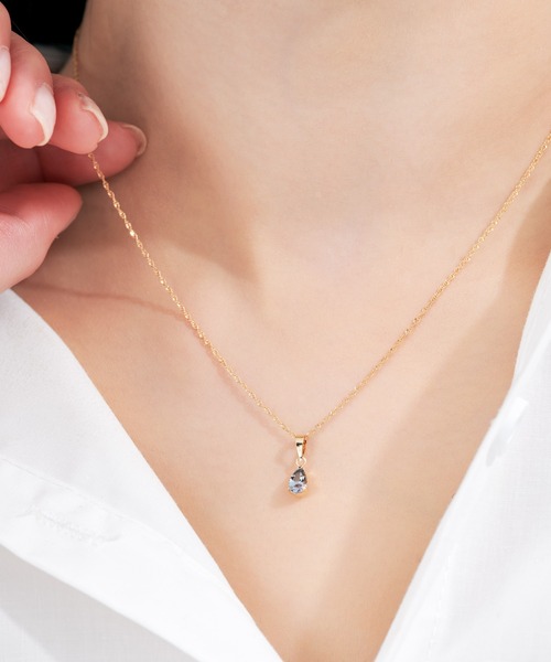 Jewel closet by L&Co. ネックレス K18 ゾイサイト ペアシェイプ