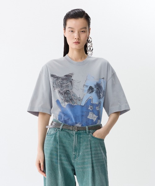 「JNBY」 半袖Tシャツ 38 ダークグレー レディース_画像9