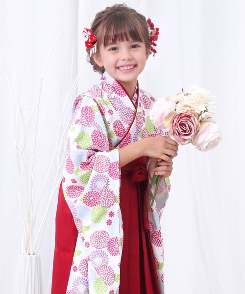 KYOETSU（京越） 着物 キッズ簡単着付け袴セット キッズ 子供 女の子