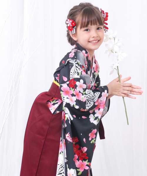 KYOETSU（京越） 着物 キッズ簡単着付け袴セット キッズ 子供 女の子