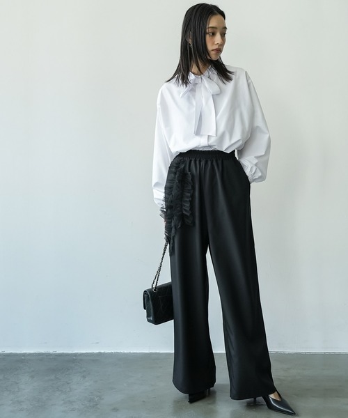 mili an deni（ミリアンデニ） ブラウス シャツ リボンタイバルーン