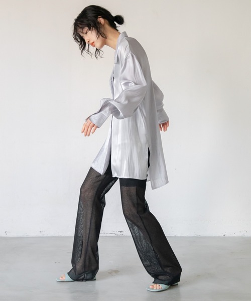 DIDU 2021 メッシュフレアパンツ レギンス アシメギャザーデザイン パンツ シアーメッシュフレアパンツ : ZOZOTOWN Yahoo!店 - 通販
