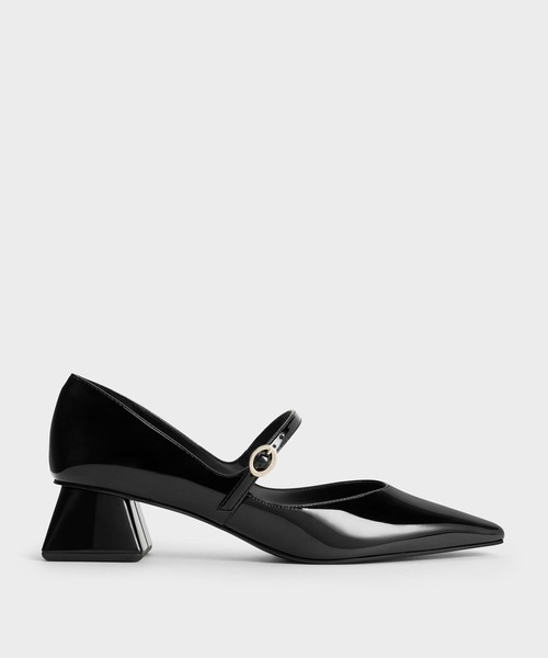 チャールズアンドキース テーパード スクエアトゥメリージェーン CHARLES ＆ KEITH パンプス テーパード スクエアトゥメリー
