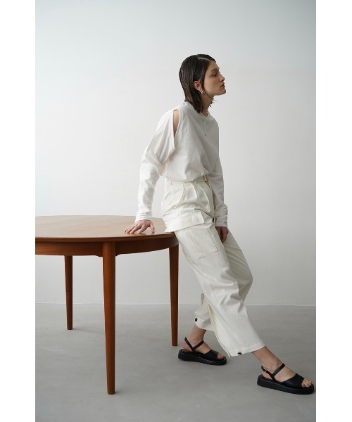 CLANE（クラネ） カーゴパンツ H/W BACK SLIT CARGO PANTS レディース