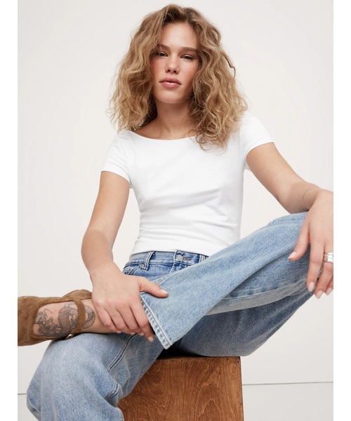 tシャツ リファインド スクープネック Tシャツ レディース