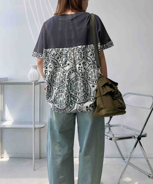 AS KNOW AS（アズノゥアズ） tシャツ 半袖 切替ワッフル半袖プル