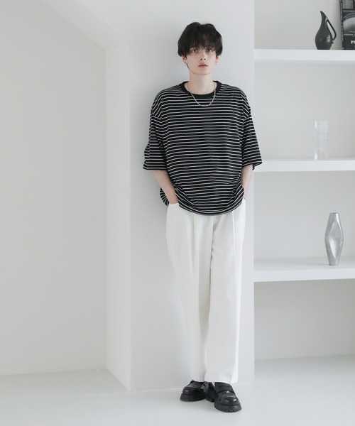 ASTRONOMY tシャツ ビッグシルエット無地＆ボーダー半袖Tシャツ メンズ