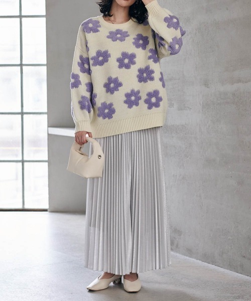 【限定】バートン レディース ニット　ラローサ　サイズS RANAN（ラナン） ニット セーター フラワージャカードニット