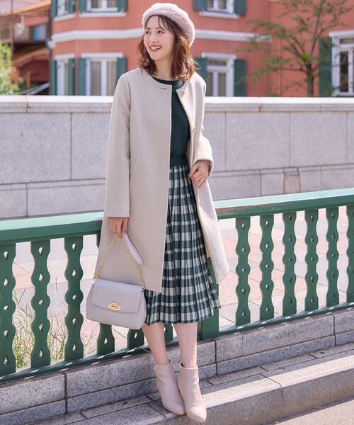 ファインウールモッサ ノーカラーコート ファインウールモッサ