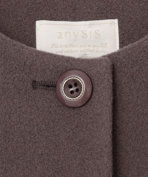 ファインウールモッサ ノーカラーコート ファインウールモッサ