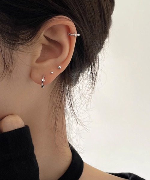 ピアス mizuho ALMO ピアス クロスリングミニフープピアス/ペア(RO) レディース