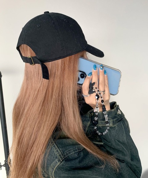 non-hedge（ノンヘッジ） リボンモチーフビーズチェーン携帯ストラップ