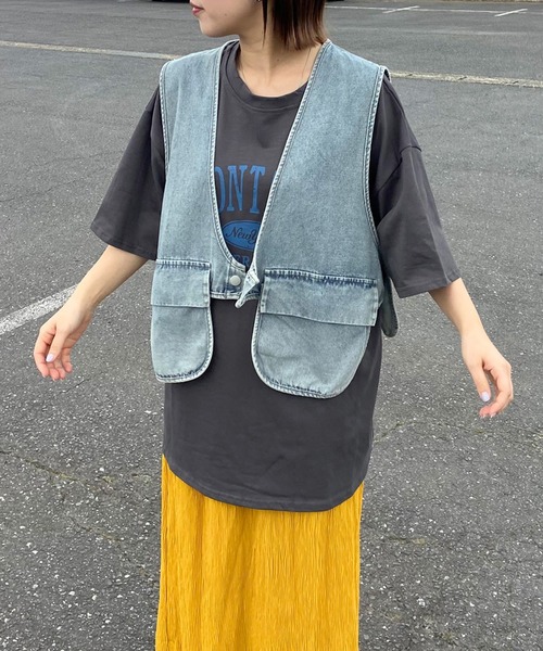 CRB ベスト ジレ デニムショートベスト レディース : ZOZOTOWN