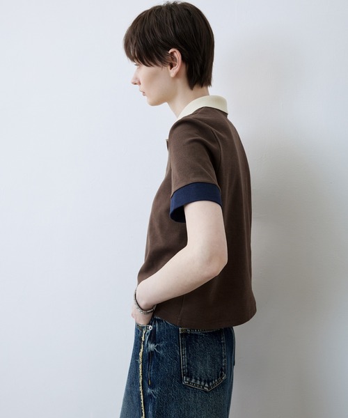 tageechita tシャツ 「tageechita」ショート丈カラーブロックT