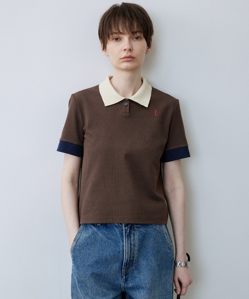 tageechita tシャツ 「tageechita」ショート丈カラーブロックT