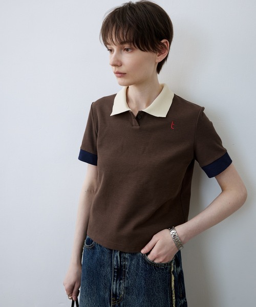 tageechita tシャツ 半袖 「tageechita」ショート丈カラーブロックT