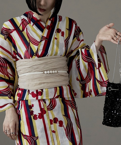 asaka 浴衣 浴衣セット レディース 綿仕立て上がり浴衣 帯つき2点