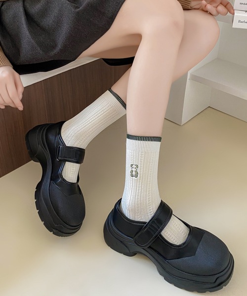 スニーカー ベルトストラップ メリージェーンチャンキー