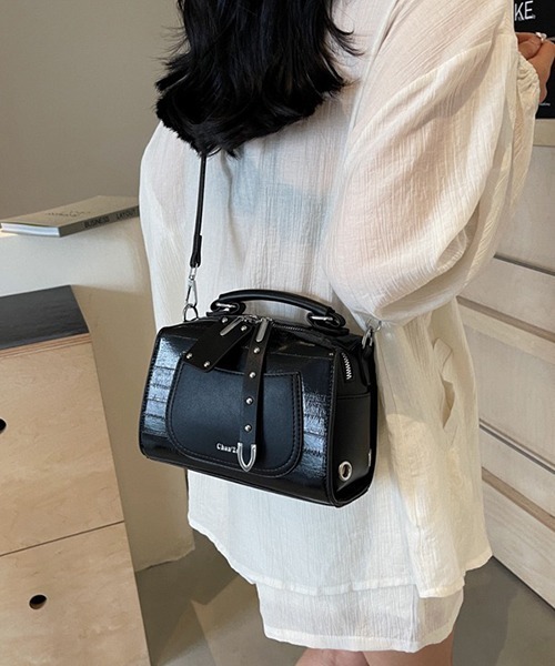 【希少】Y2K ロエベバック　ローラネイビーラムレザー　ボストンバック gossip!ロサンゼルス ショルダーバッグ バッグ Y2K 2WAY