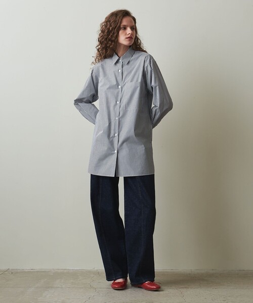 シャツ ブラウス 「Steven Alan」ストライプ ロング シャツ レディース 