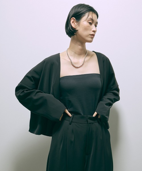【関税込み】Mugler タン テーラードパンツ＆コルセット セット ニッセン スーツ パンツ トールサイズ レディース 洗える ロング