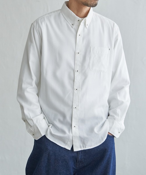 ikka（イッカ） シャツ イージーケアフランネル無地シャツ メンズ