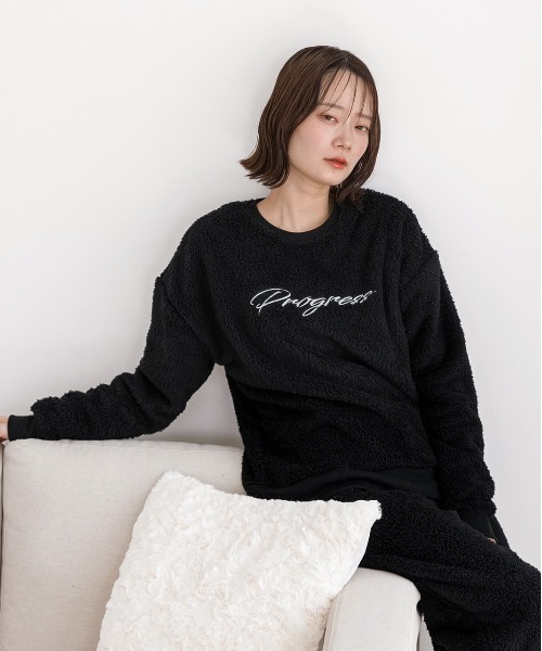 ad thie（アドティエ） トレーナー スウェット 刺繍ロゴ ボアプル