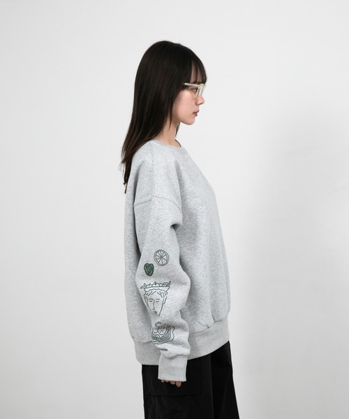 トレーナー スウェット ”FRUIT” norahi 裏起毛クルースウェット レディース メンズ