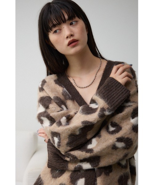 AZUL BY MOUSSY（アズールバイマウジー） カーディガン レオパード
