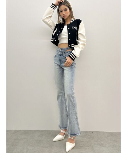 GYDA パンプス heelストラップモチーフ付きポインテッドミュール