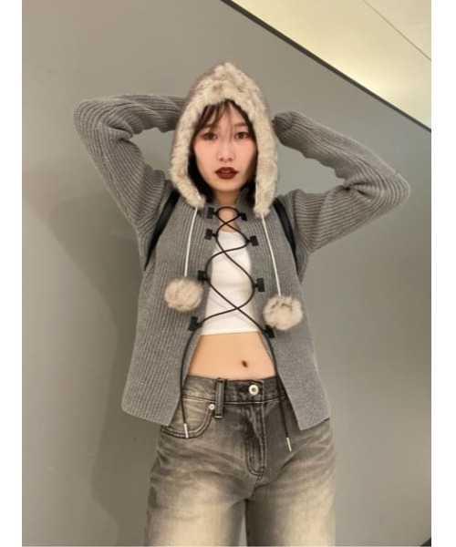 LAGUA GEM（ラグアジェム） ニット セーター FRONT LACE UP ニット