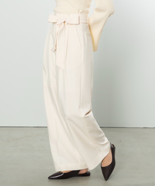 スラックス パンツ belt set 2tuck pants（ベルトセット2タックパンツ