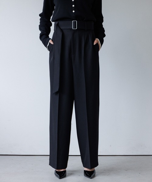 スラックス パンツ belt set 2tuck pants（ベルトセット2タックパンツ
