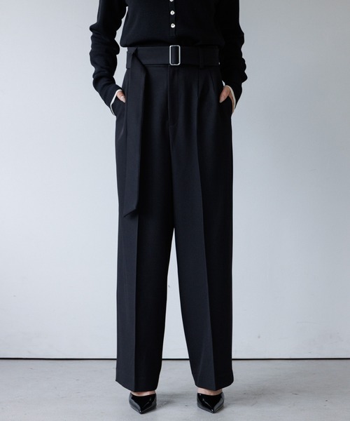 スラックス パンツ belt set 2tuck pants（ベルトセット2タックパンツ