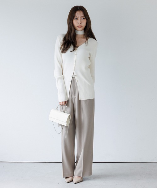 スラックス パンツ belt set 2tuck pants（ベルトセット2タックパンツ