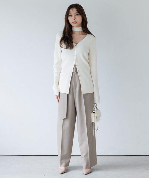 スラックス パンツ belt set 2tuck pants（ベルトセット2タックパンツ