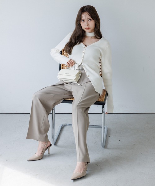 スラックス パンツ belt set 2tuck pants（ベルトセット2タックパンツ