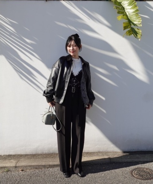 スラックス パンツ belt set 2tuck pants（ベルトセット2タックパンツ