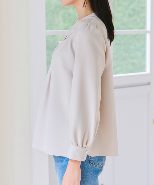 Tiaclasse ブラウス シャツ 「大きいサイズ」2wayボウタイ風ブラウス