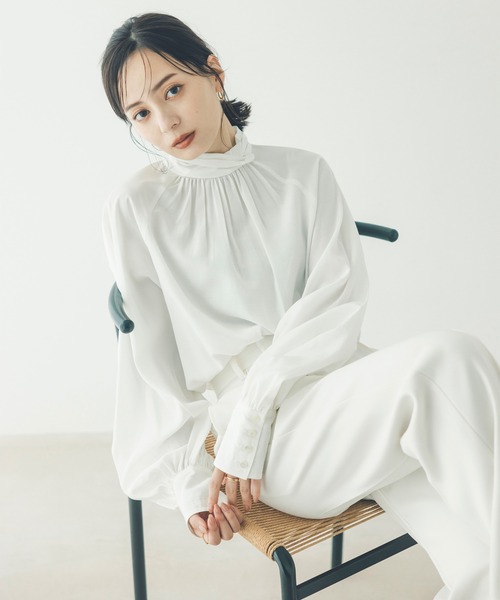 anuans（アニュアンス） パンツ ダブルサテンストレートパンツ