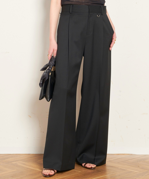 【EVERYDAY I LIKE】ストレッチパンツ　ウエストゴム　レディース　黒 EVERYDAY I LIKE. ストレッチパンツ サイドジップ ブラック 36