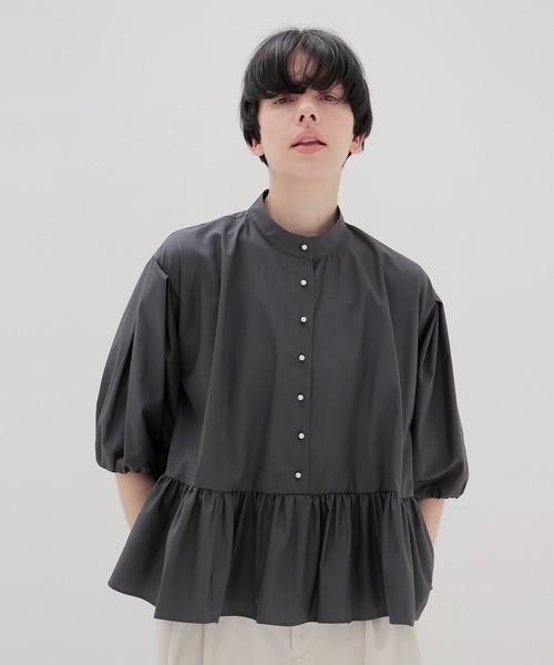 ツルバイマリコオイカワ TSURU シャツ ブラウス フリル 長袖