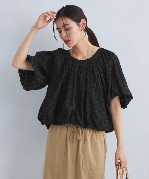 ブラウス シャツ 「洗える」TORRAZZO DONNA/トラッゾドンナ ドットオーガンジーバルーンブラウス レディース Torrazzo Donna ブラウス シャツ 「TORRAZZO DONNA」ドット
