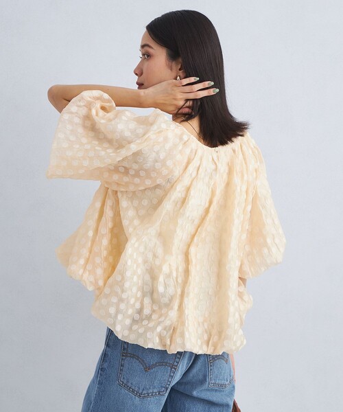 ブラウス シャツ 「洗える」TORRAZZO DONNA/トラッゾドンナ ドットオーガンジーバルーンブラウス レディース Torrazzo Donna ブラウス シャツ 「TORRAZZO DONNA」ドット
