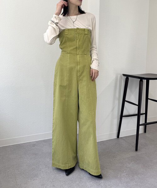 ベアオールインワン mystic パンツ Dickies 製品染めベアオールインワン レディース