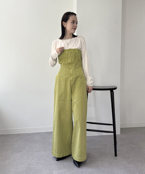 mystic パンツ Dickies 製品染めベアオールインワン レディース