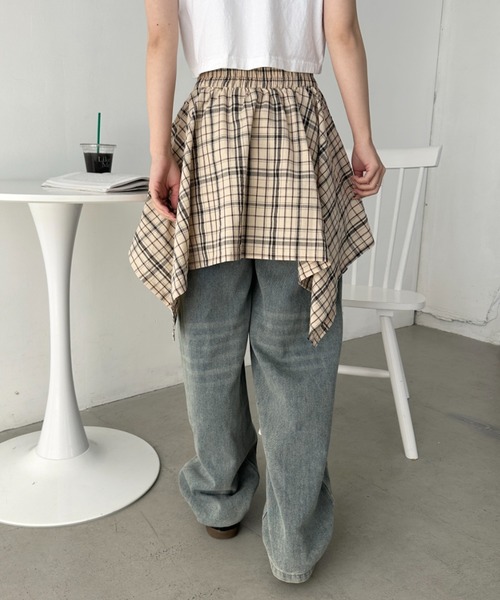 チェックスカートレイヤード　古着 チェックレイヤードスカート | ファッション通販サイト NUGU