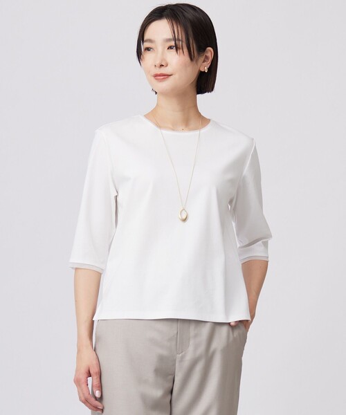 tシャツ 「WEB限定カラーあり・洗える」スムースジャージー カットソー レディース